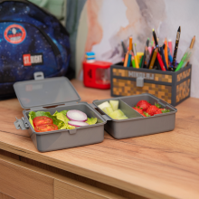 Lunchbox JOYFUL 14,5x14,5x8,5cm szary